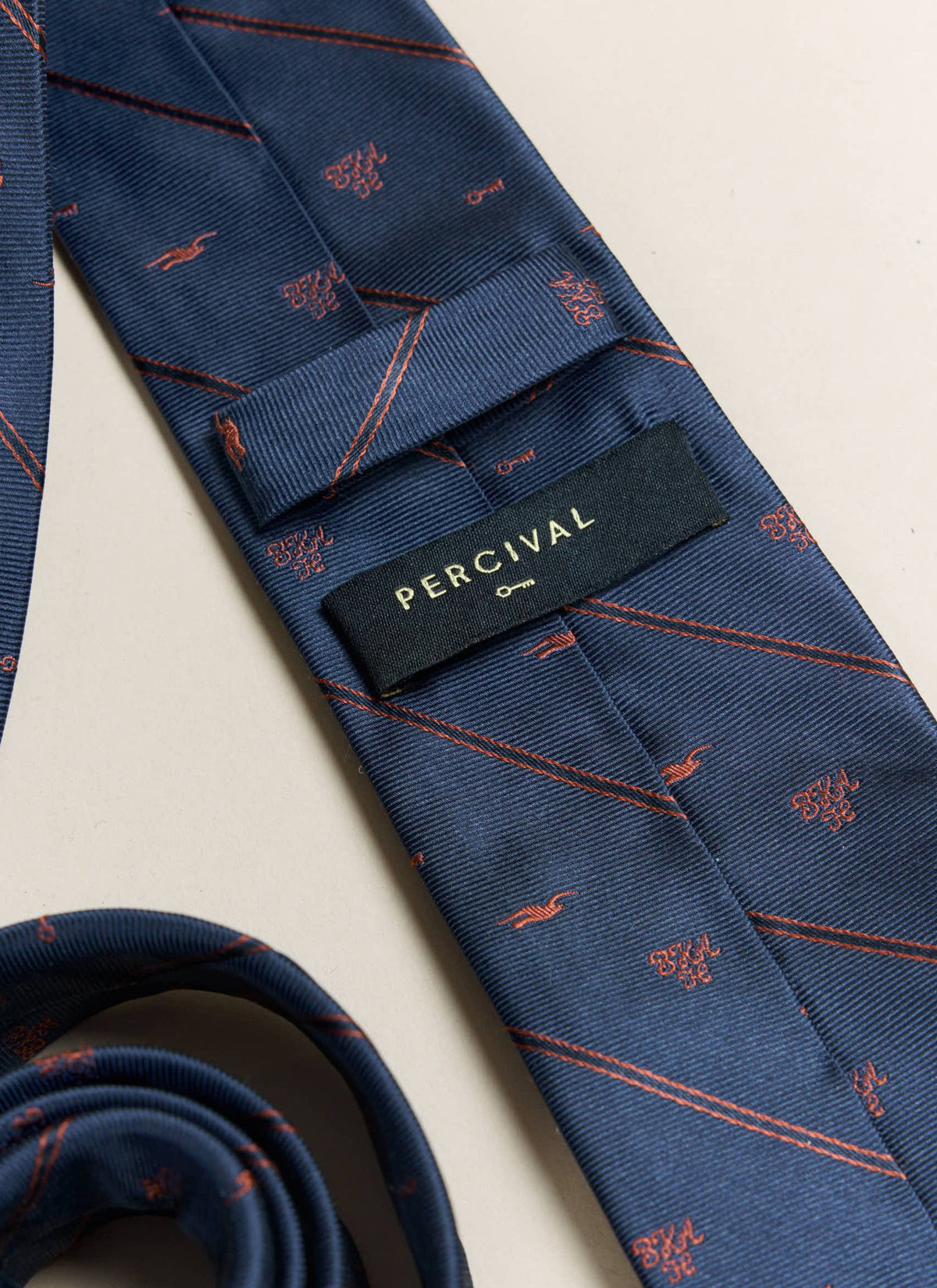 Men's Silk Tie - Jacquard Stripe - Percival x Brighton & Hove Albion F.C. - Navy