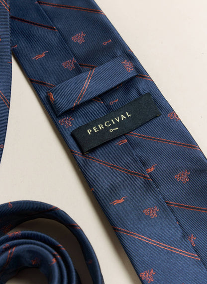 Men's Silk Tie - Jacquard Stripe - Percival x Brighton & Hove Albion F.C. - Navy