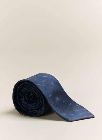 Men's Silk Tie - Jacquard Stripe - Percival x Brighton & Hove Albion F.C. - Navy