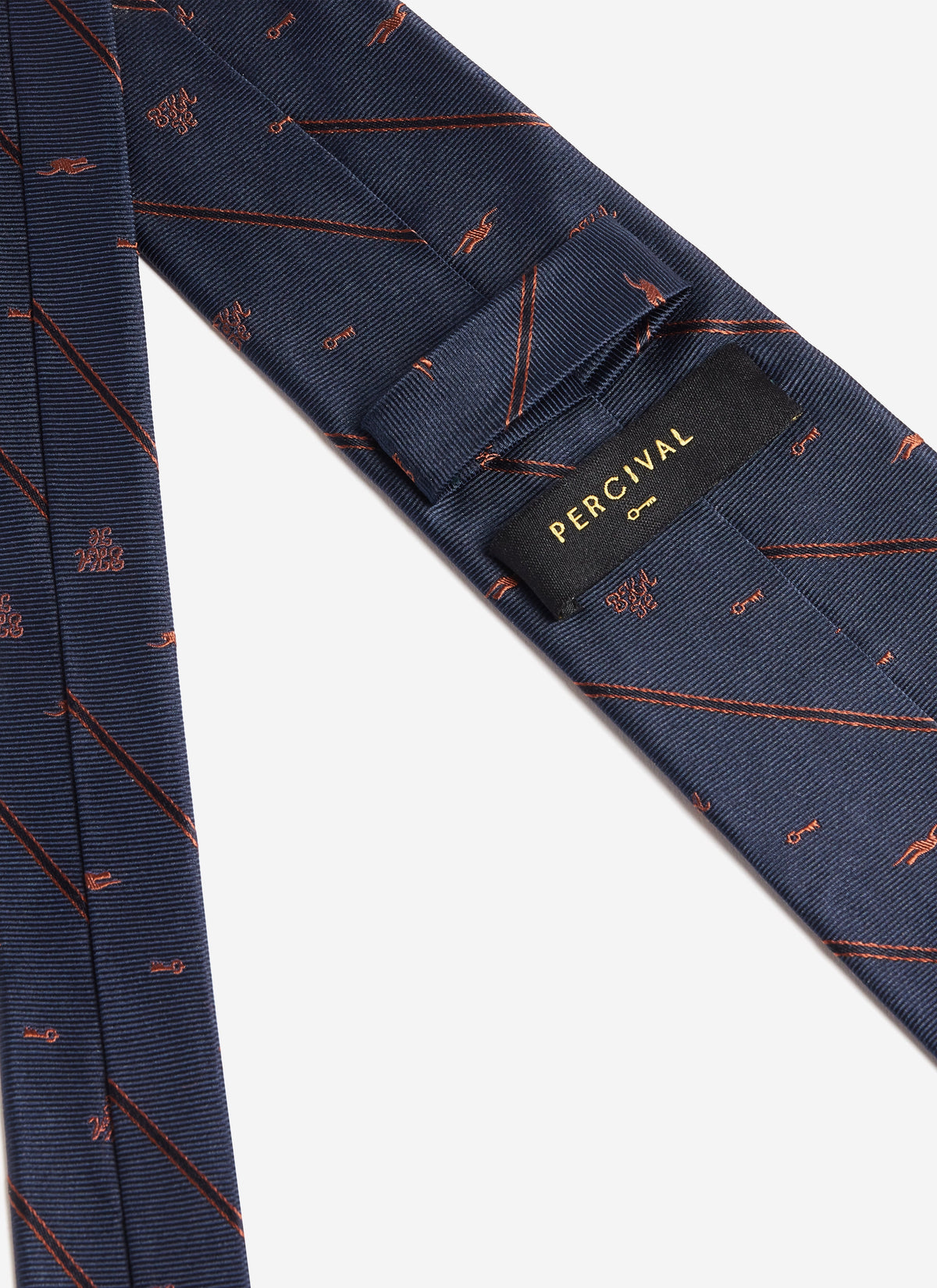 Men's Silk Tie - Jacquard Stripe - Percival x Brighton & Hove Albion F.C. - Navy