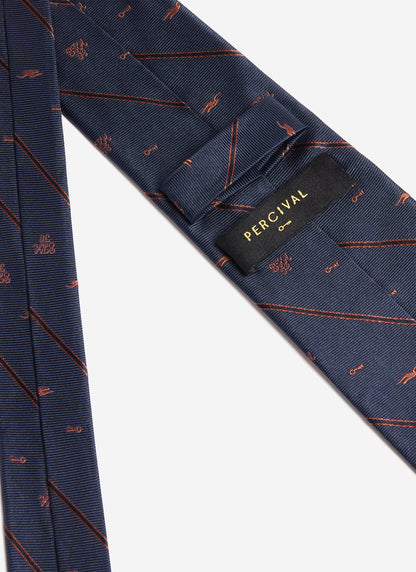 Men's Silk Tie - Jacquard Stripe - Percival x Brighton & Hove Albion F.C. - Navy