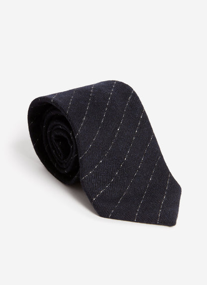 Men's Textured Stripe Tie - Cotton - Navy