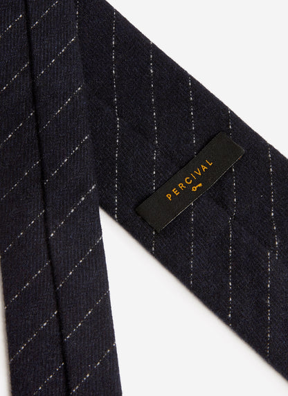 Men's Textured Stripe Tie - Cotton - Navy