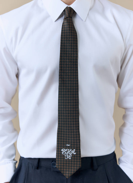 Men's Houndstooth Tie - Percival x Brighton & Hove Albion F.C. - Brown