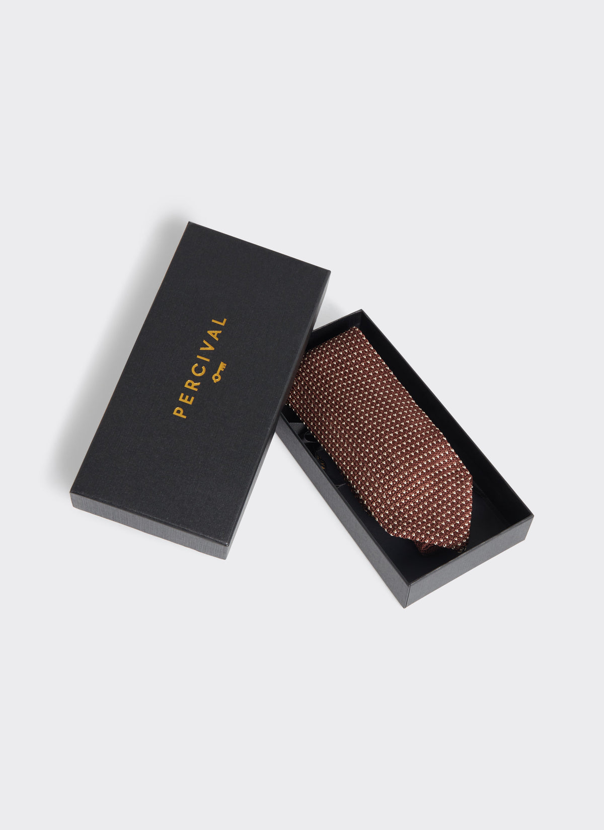 Men's Brown Silk Tie - Birdseye Pattern