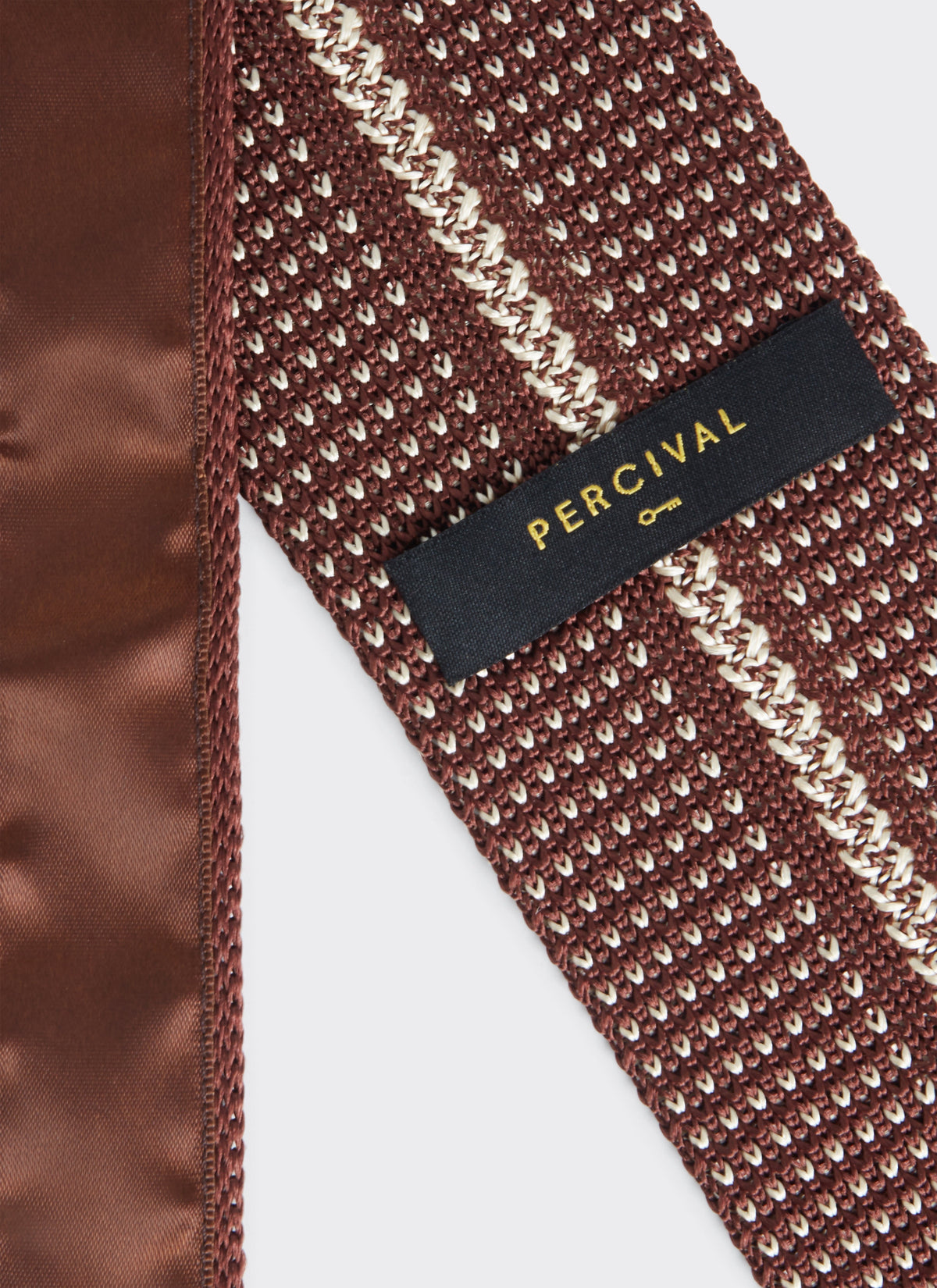 Men's Brown Silk Tie - Birdseye Pattern