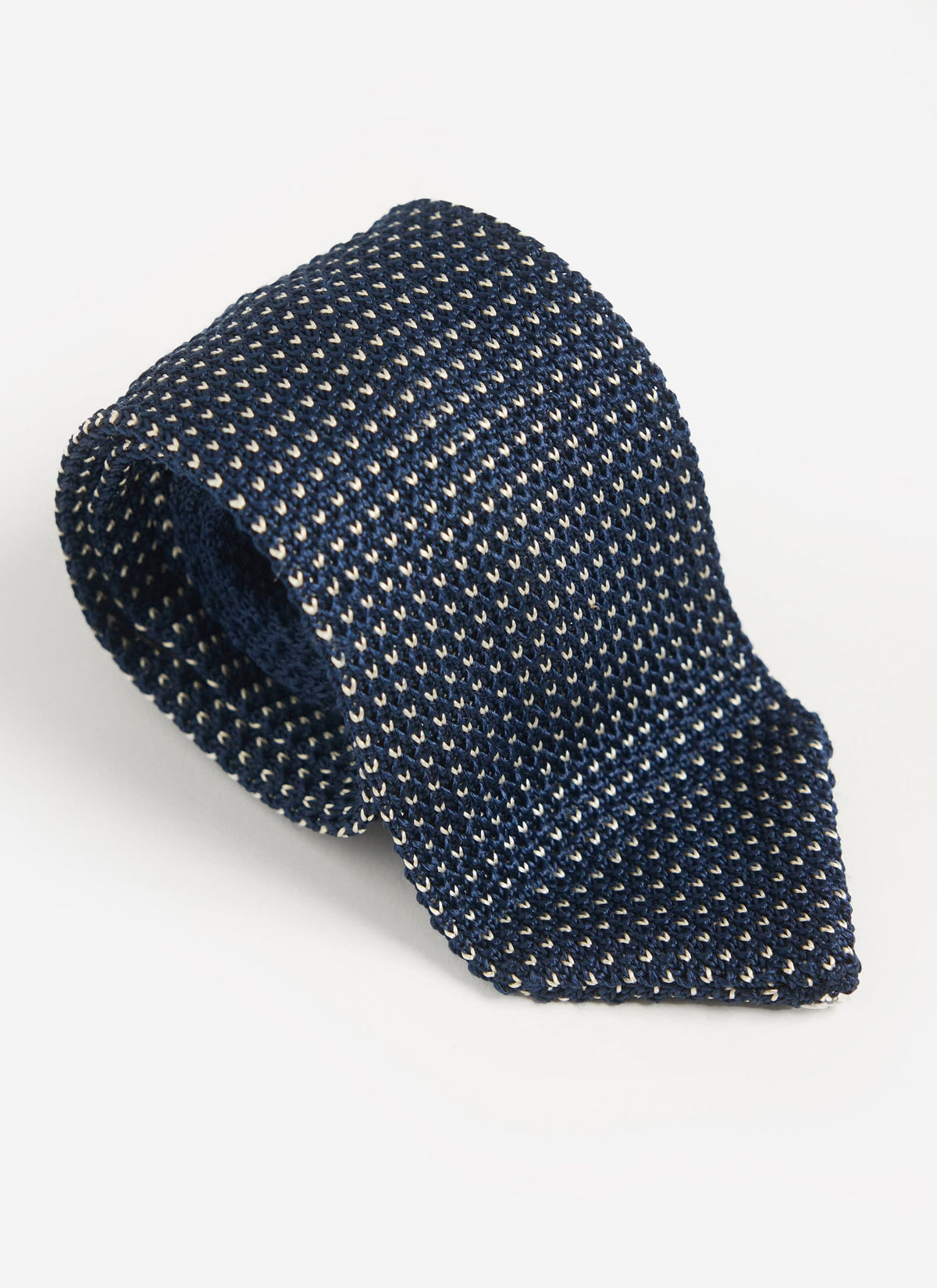 Men's Knit Silk Tie: Birdseye - Blue