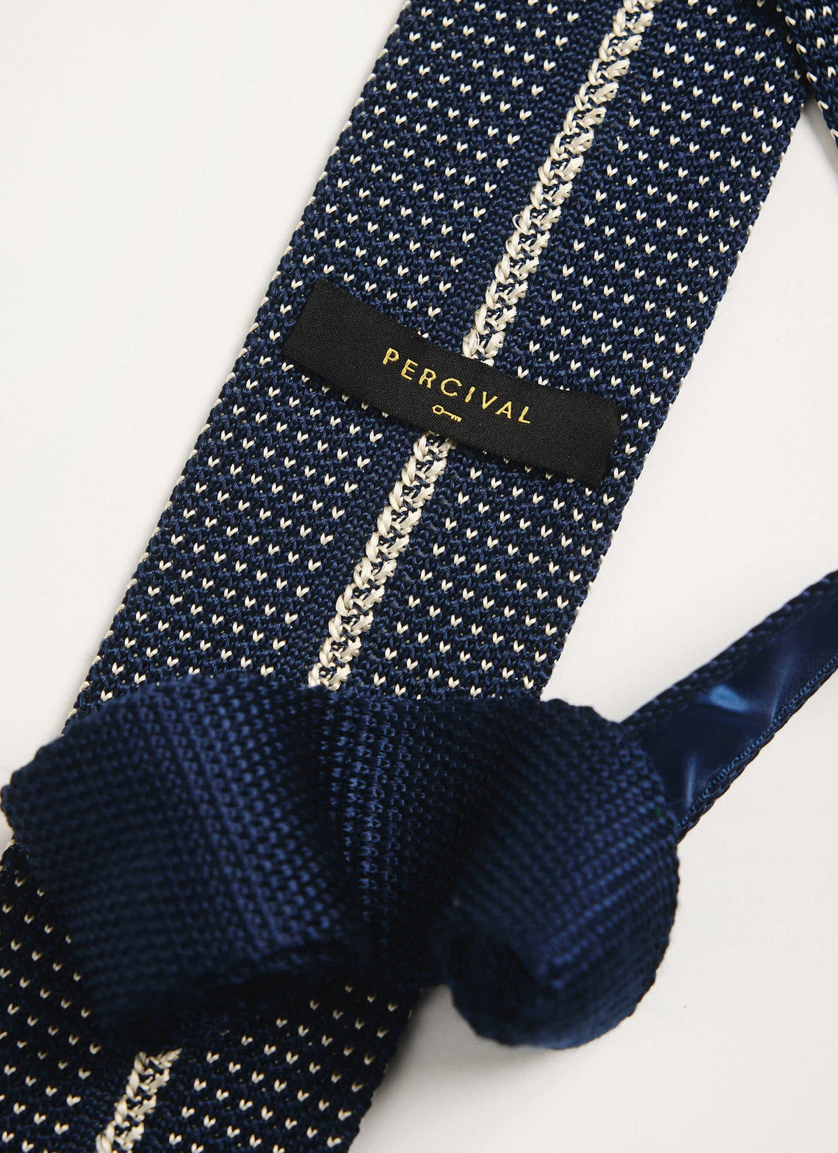 Men's Knit Silk Tie: Birdseye - Blue