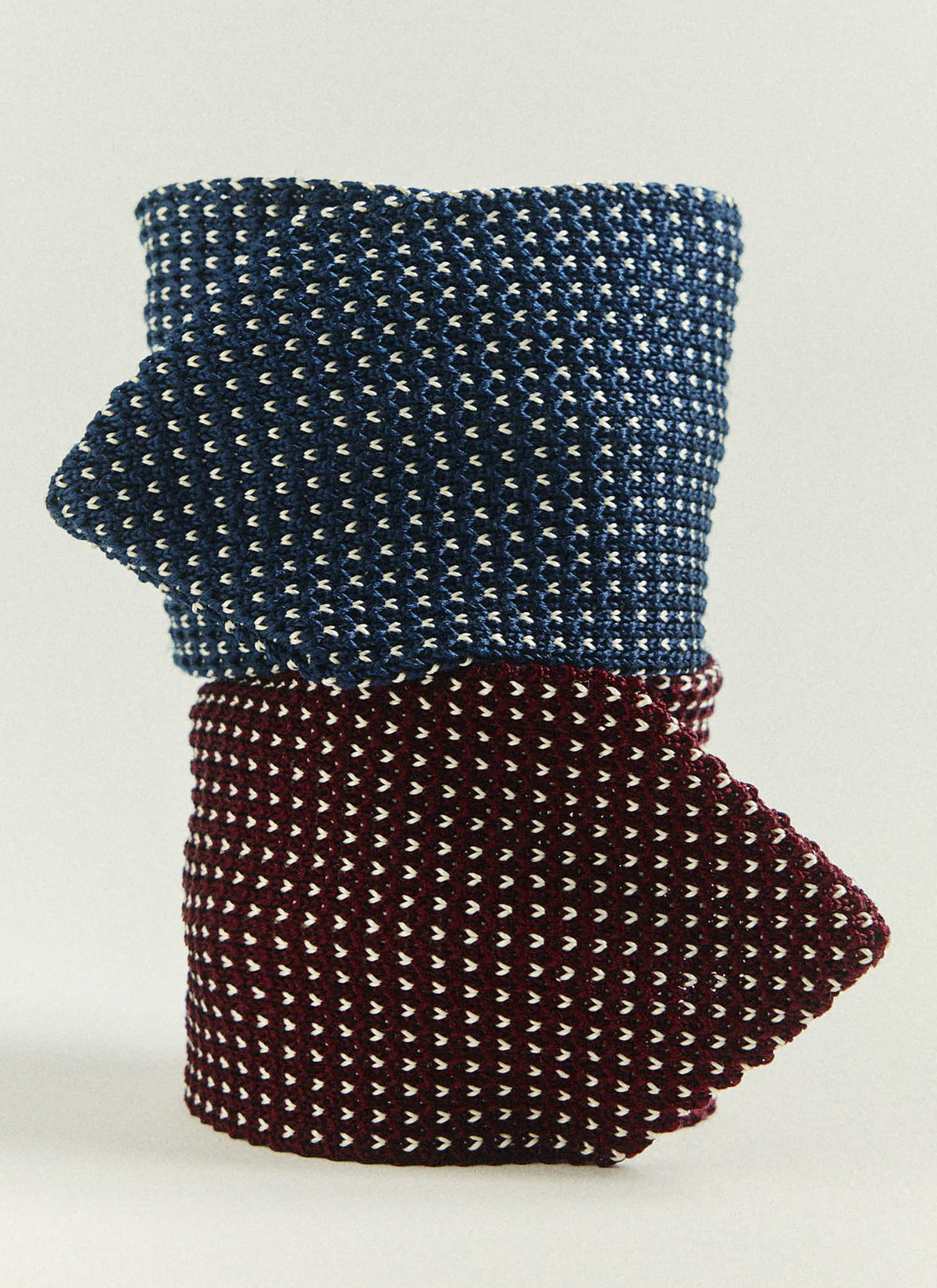 Men's Knit Silk Tie: Birdseye - Blue