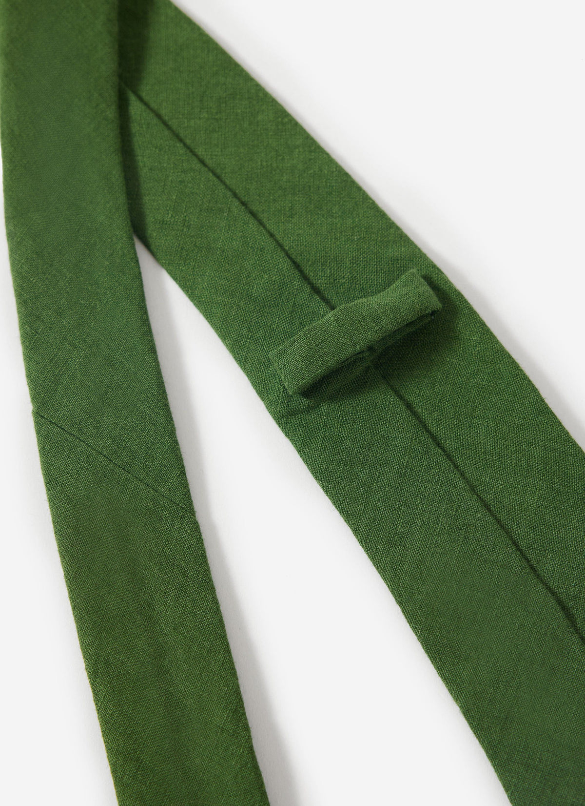 Linen Tie - Forest Green