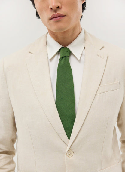 Linen Tie - Forest Green