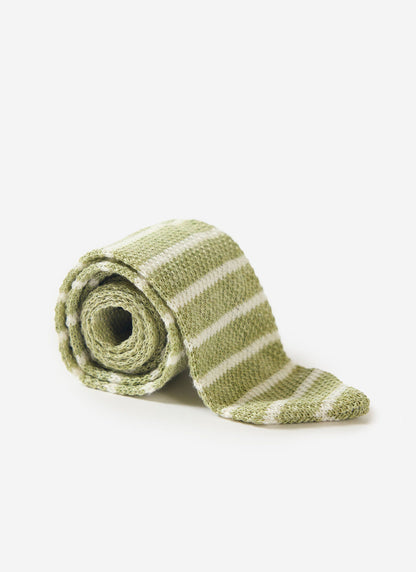 Men's Linen Tie - Men's Accessories - Forest Marl Stripe