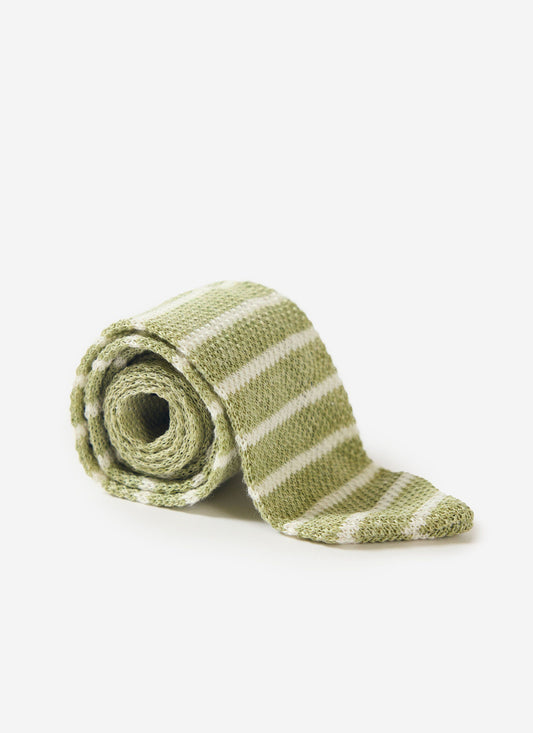 Men's Linen Tie - Men's Accessories - Forest Marl Stripe