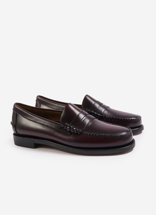 Men's Sebago Loafers - Classic Dan - 100% Leather - Burgundy Red