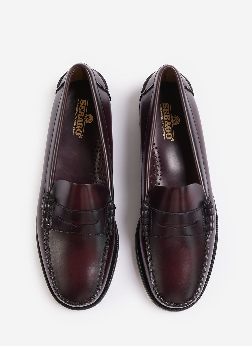 Men's Sebago Loafers - Classic Dan - 100% Leather - Burgundy Red