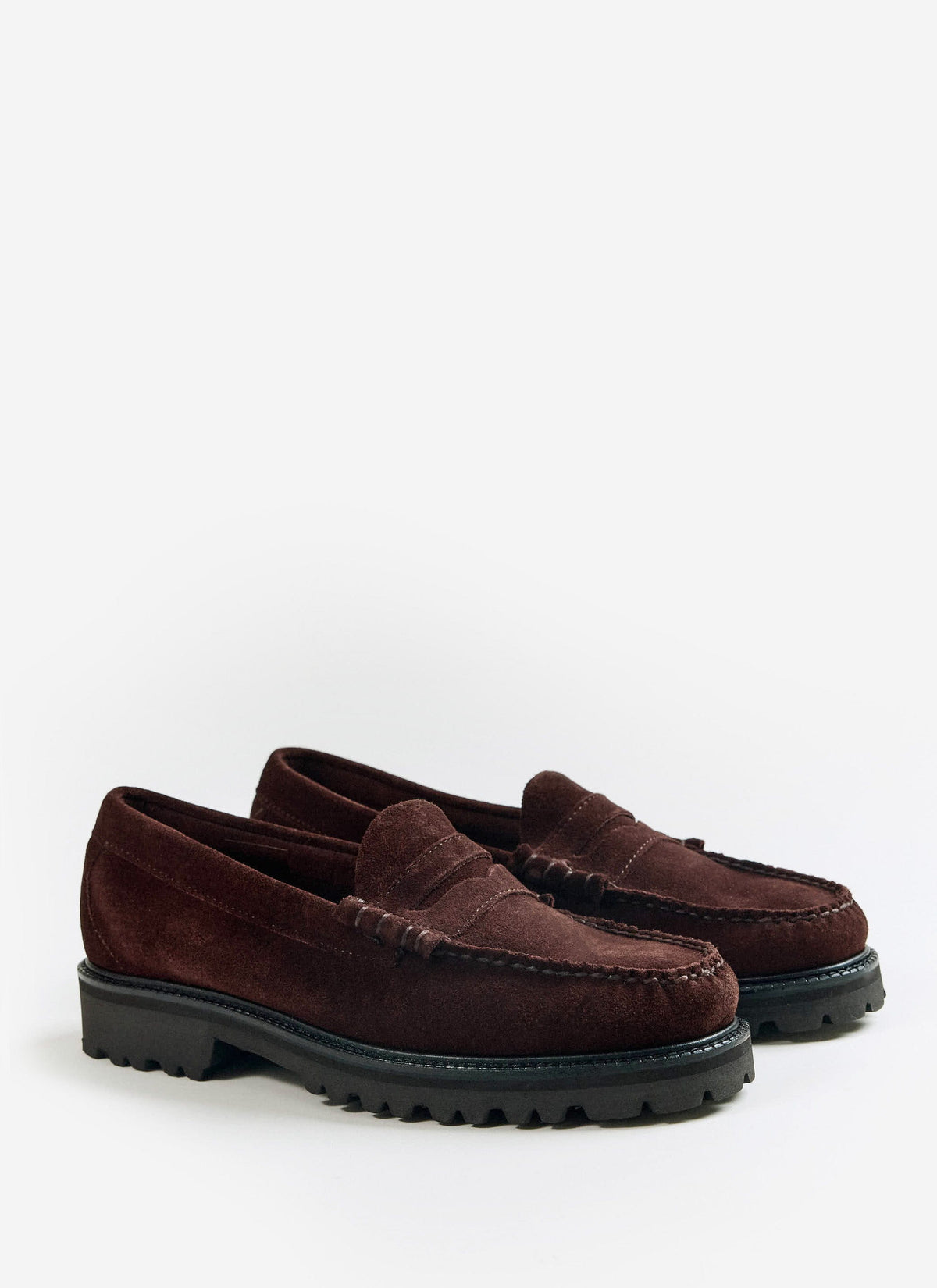 Men's Penny Loafers - G.H.Bass Weejun 90 Larson - Chocolate Suede
