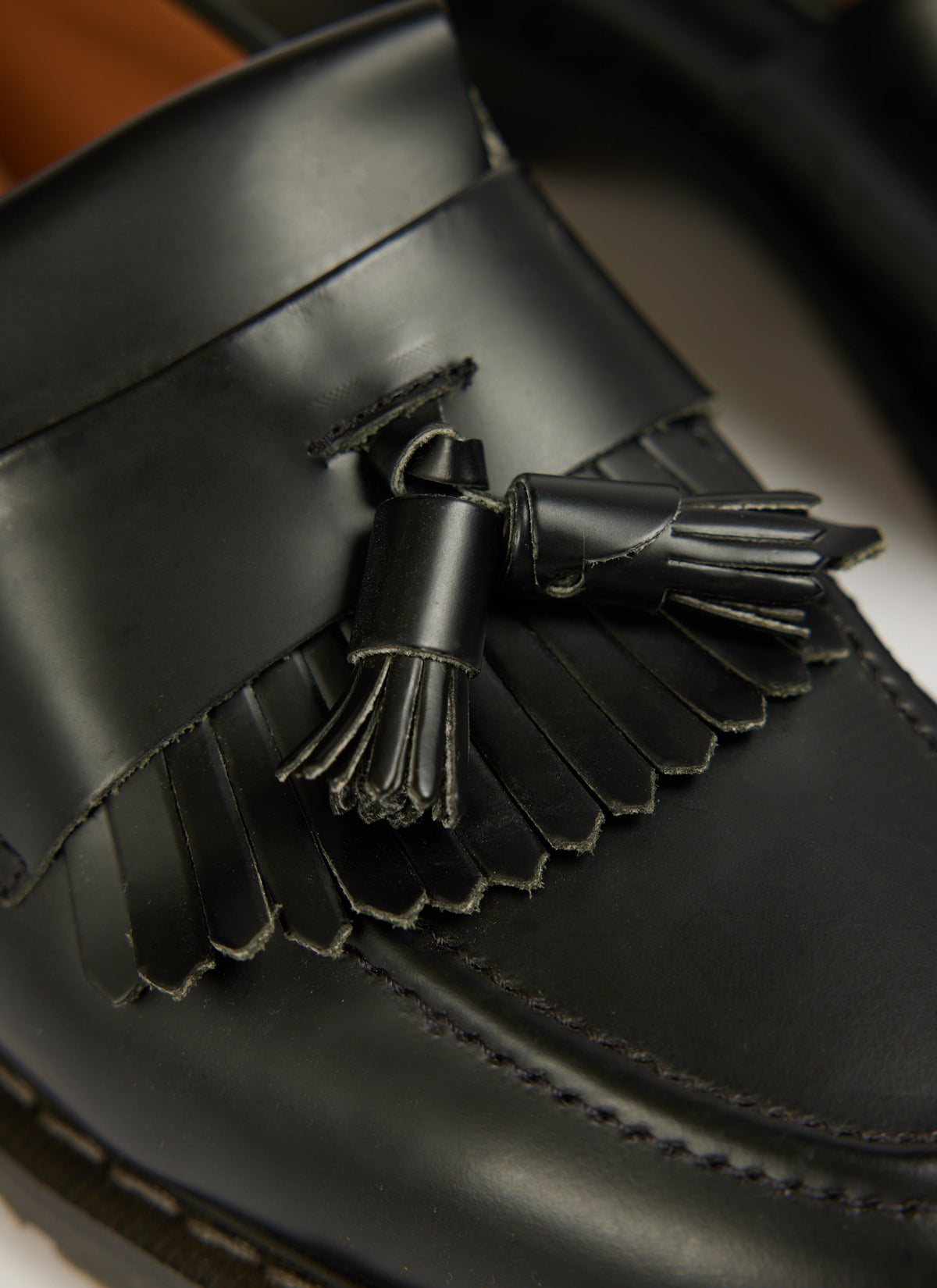 Men's Solovair Loafers - Hi-Shine Tassel - 100% Leather - Black