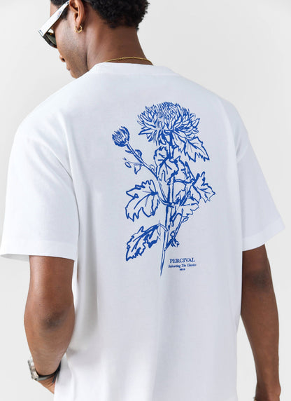 Smith Floral Oversized T Shirt - Organic Cotton - White