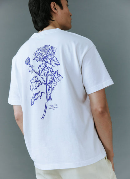 Smith Floral Oversized T Shirt - Organic Cotton - White