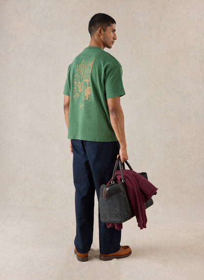 Marley Oversized T-Shirt - Forest Green - Organic Cotton - Percival