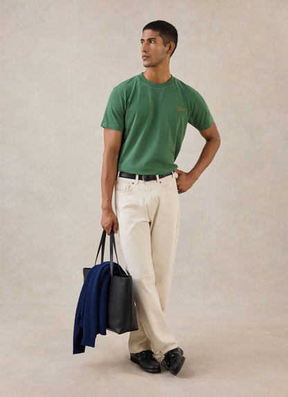 Men's Forest Script Embroidered T-Shirt - Organic Cotton - Percival