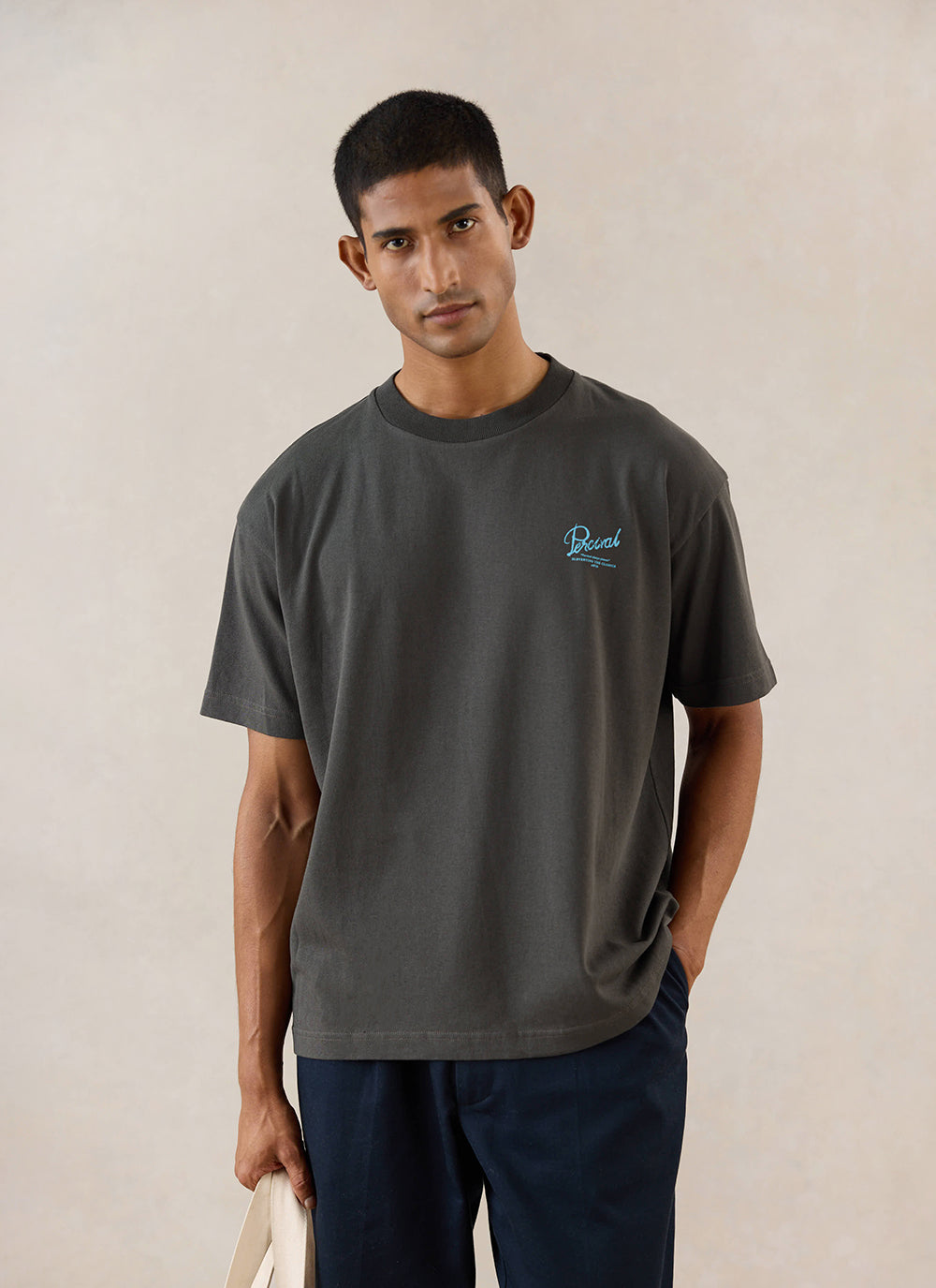 Dawson Oversized T-Shirt - Charcoal Organic Cotton - Percival