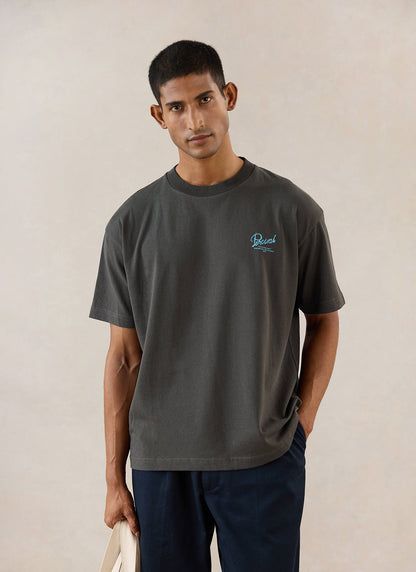 Dawson Oversized T-Shirt - Charcoal Organic Cotton - Percival