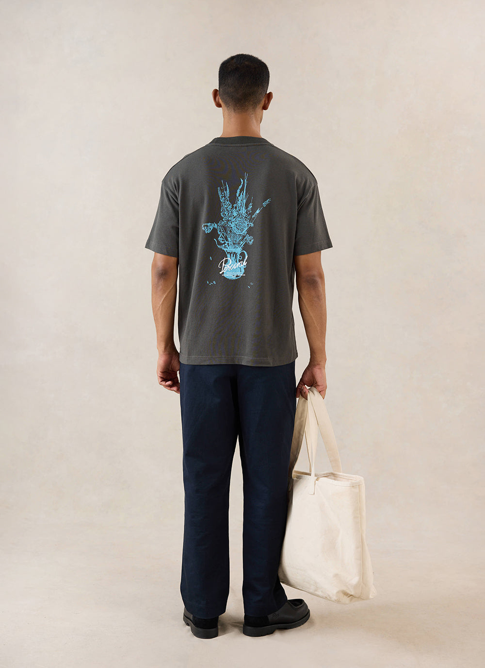 Dawson Oversized T-Shirt - Charcoal Organic Cotton - Percival