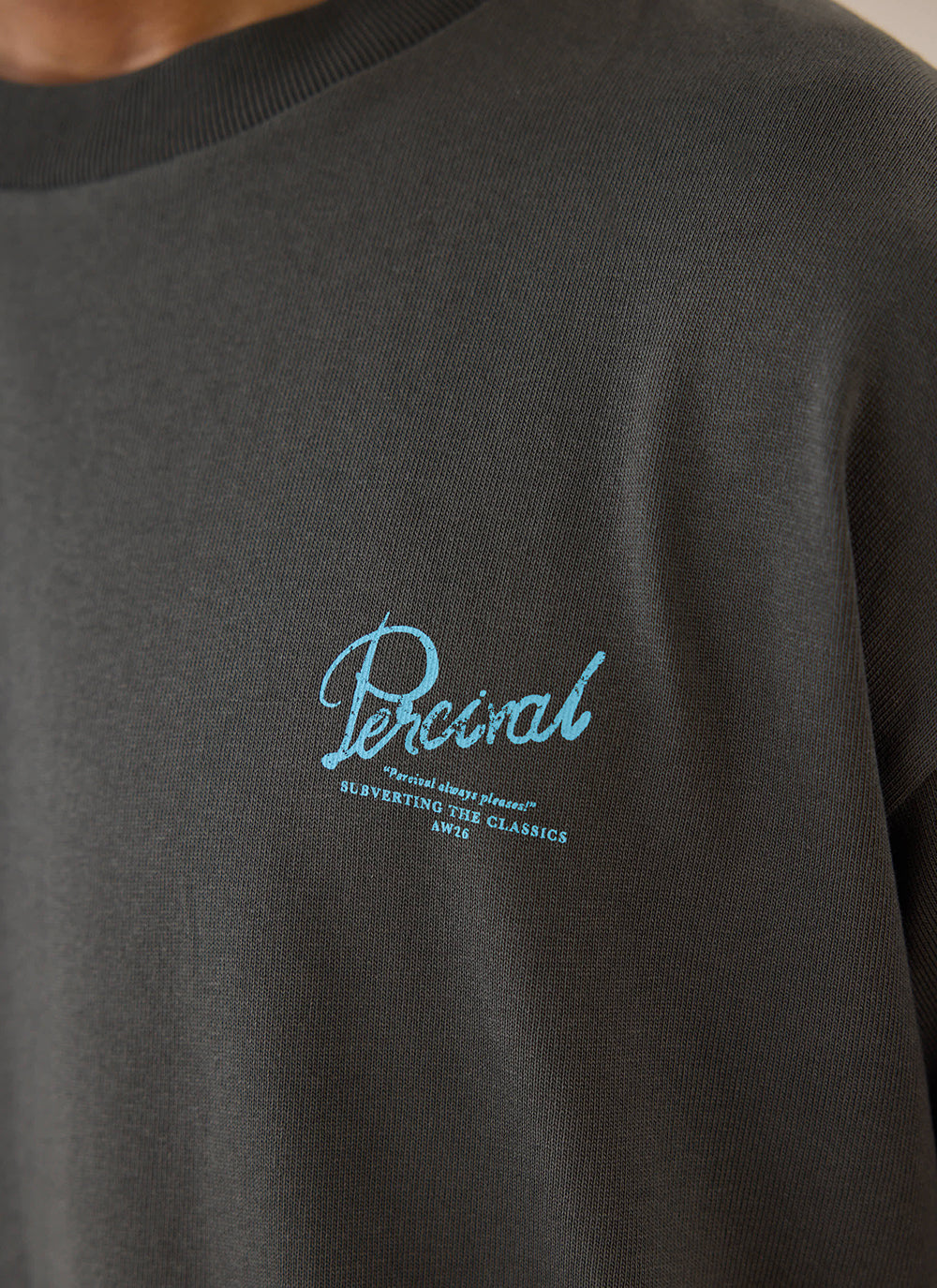 Dawson Oversized T-Shirt - Charcoal Organic Cotton - Percival