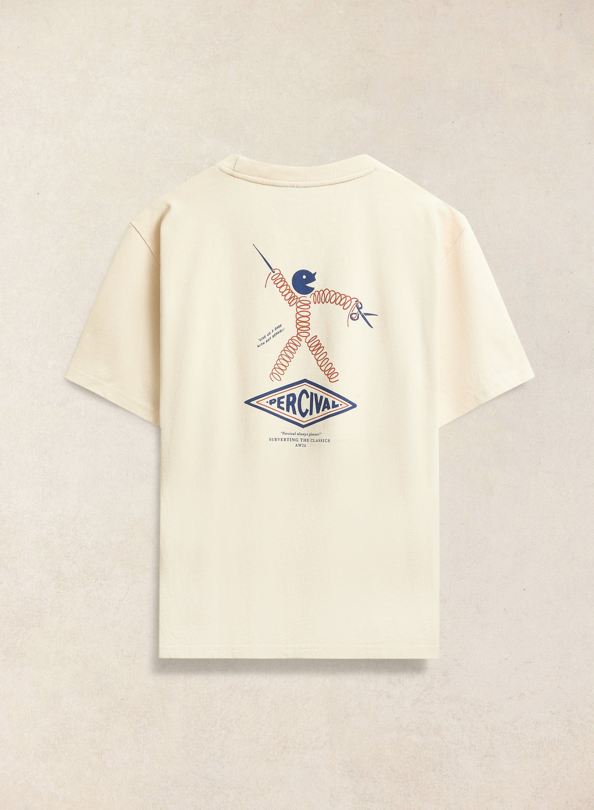 Men's Oversized Graphic T Shirt - Kingston - Cotton - Cream - Percival