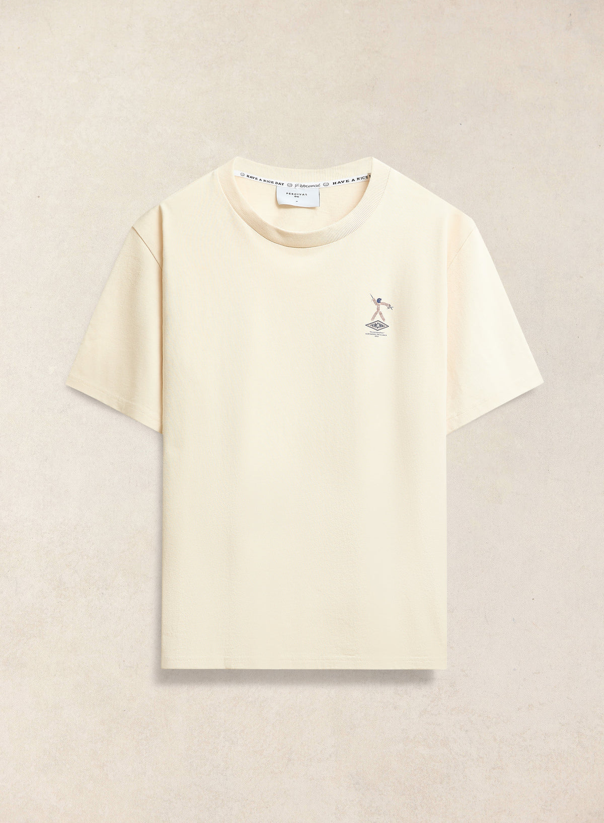 Men's Oversized Graphic T Shirt - Kingston - Cotton - Cream - Percival