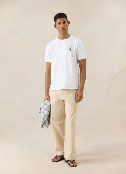 Men's Cowboy Boot T-Shirt - 100% Organic Cotton - White