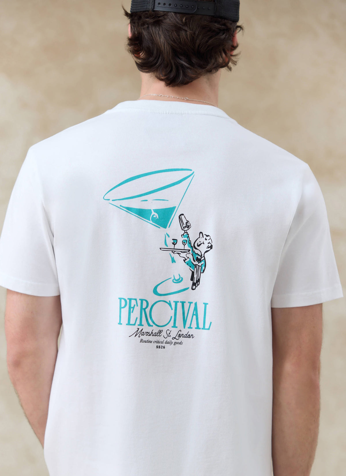 Men's Graphic White T Shirt - Walker - Cotton