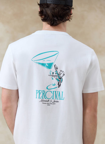 Men's Graphic White T Shirt - Walker - Cotton