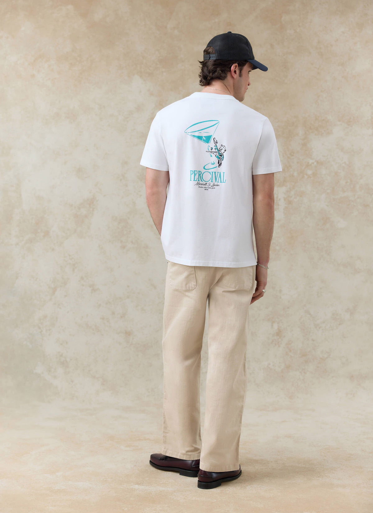 Men's Graphic White T Shirt - Walker - Cotton