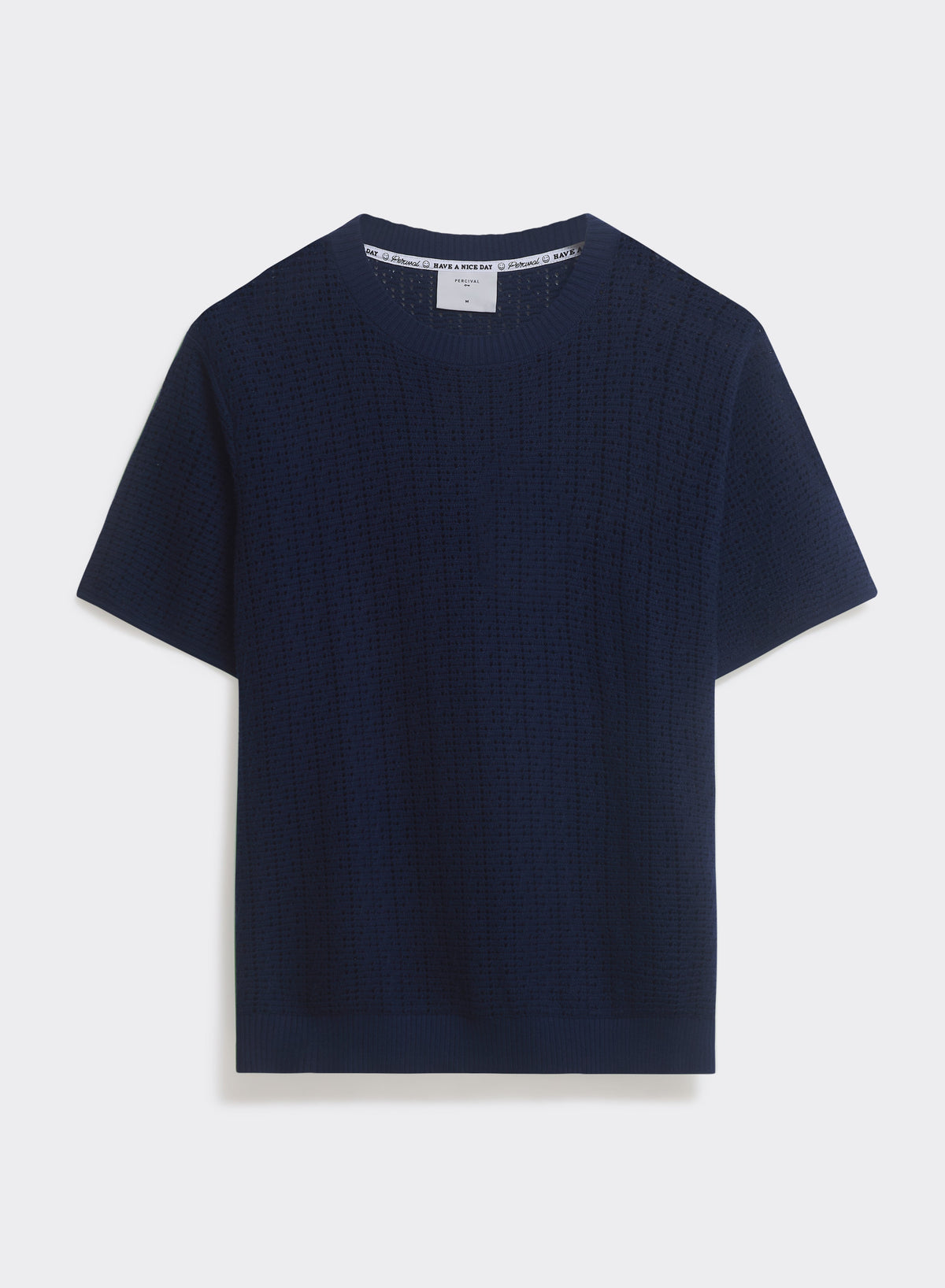 Men's Knitted Navy T Shirt - Siena - 100% Cotton
