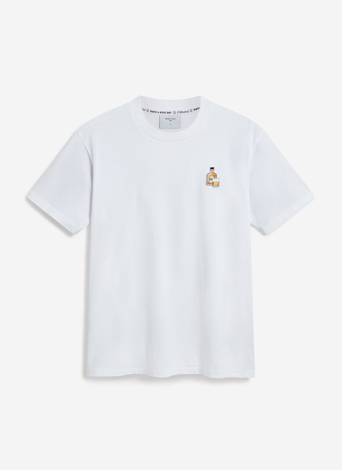 Men's Embroidered T Shirt: Old Fashioned - Cotton - White