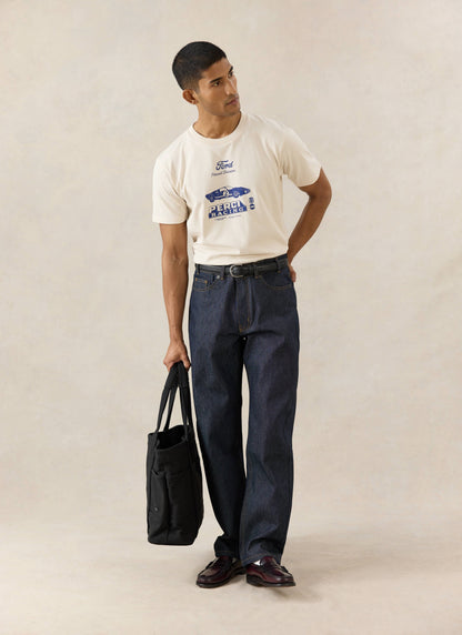 Men's Graphic Ford T Shirt - Organic Cotton - Cream - Ford x Percival