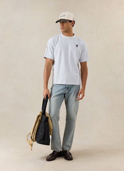 Men's Oversized Graphic T Shirt - Atticus - Cotton - Grey - Percival