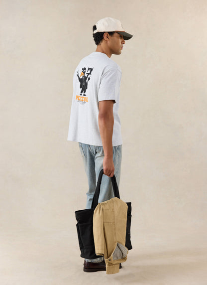 Men's Oversized Graphic T Shirt - Atticus - Cotton - Grey - Percival