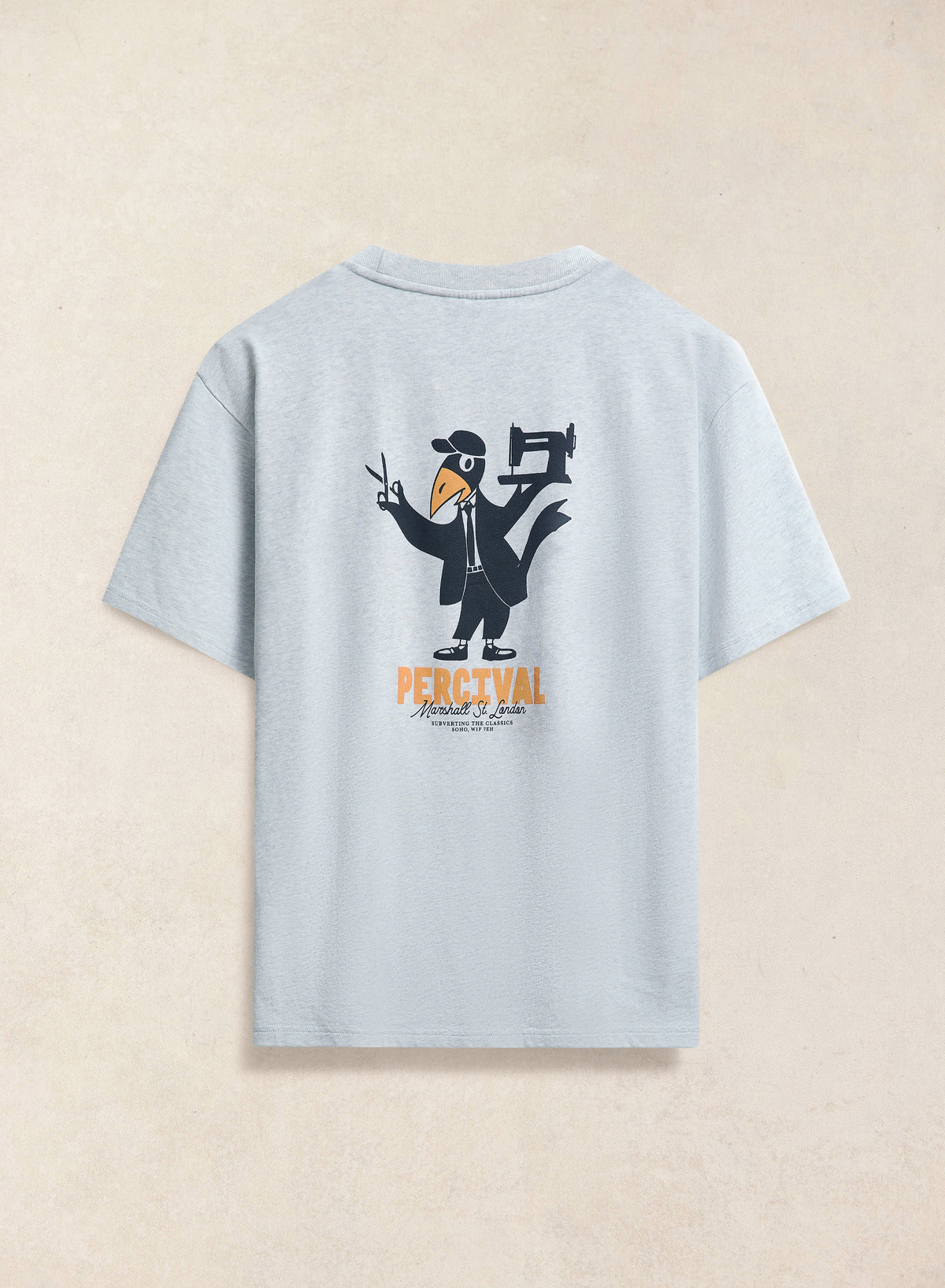 Men's Oversized Graphic T Shirt - Atticus - Cotton - Grey - Percival