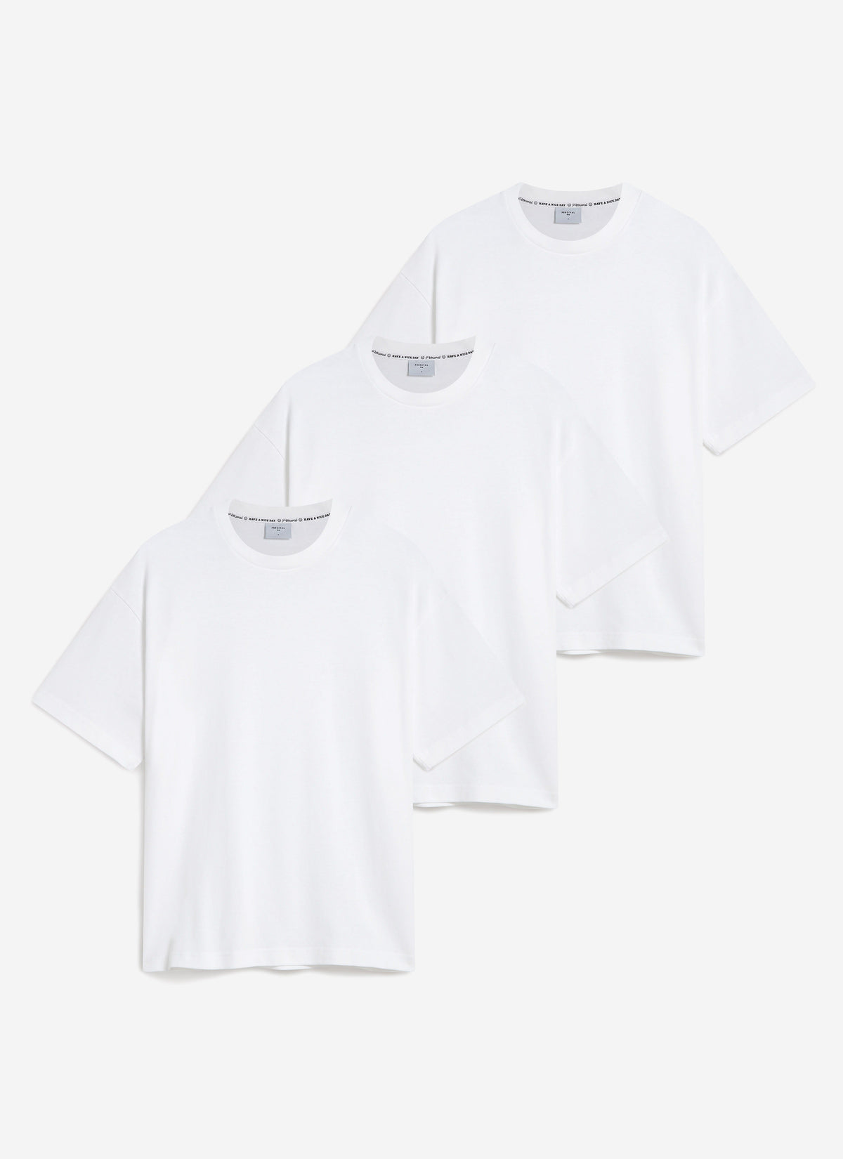 Men's Oversized Cotton T Shirts - 3 Pack - White