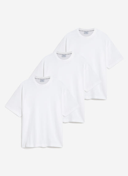 Men's Oversized Cotton T Shirts - 3 Pack - White