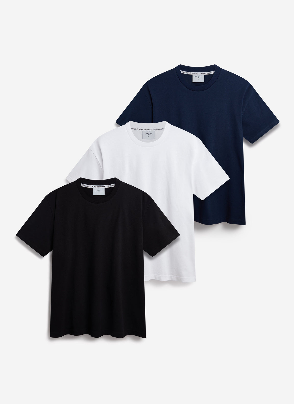 Men's Oversized T Shirts - 3 Pack - Cotton - White, Black & Navy