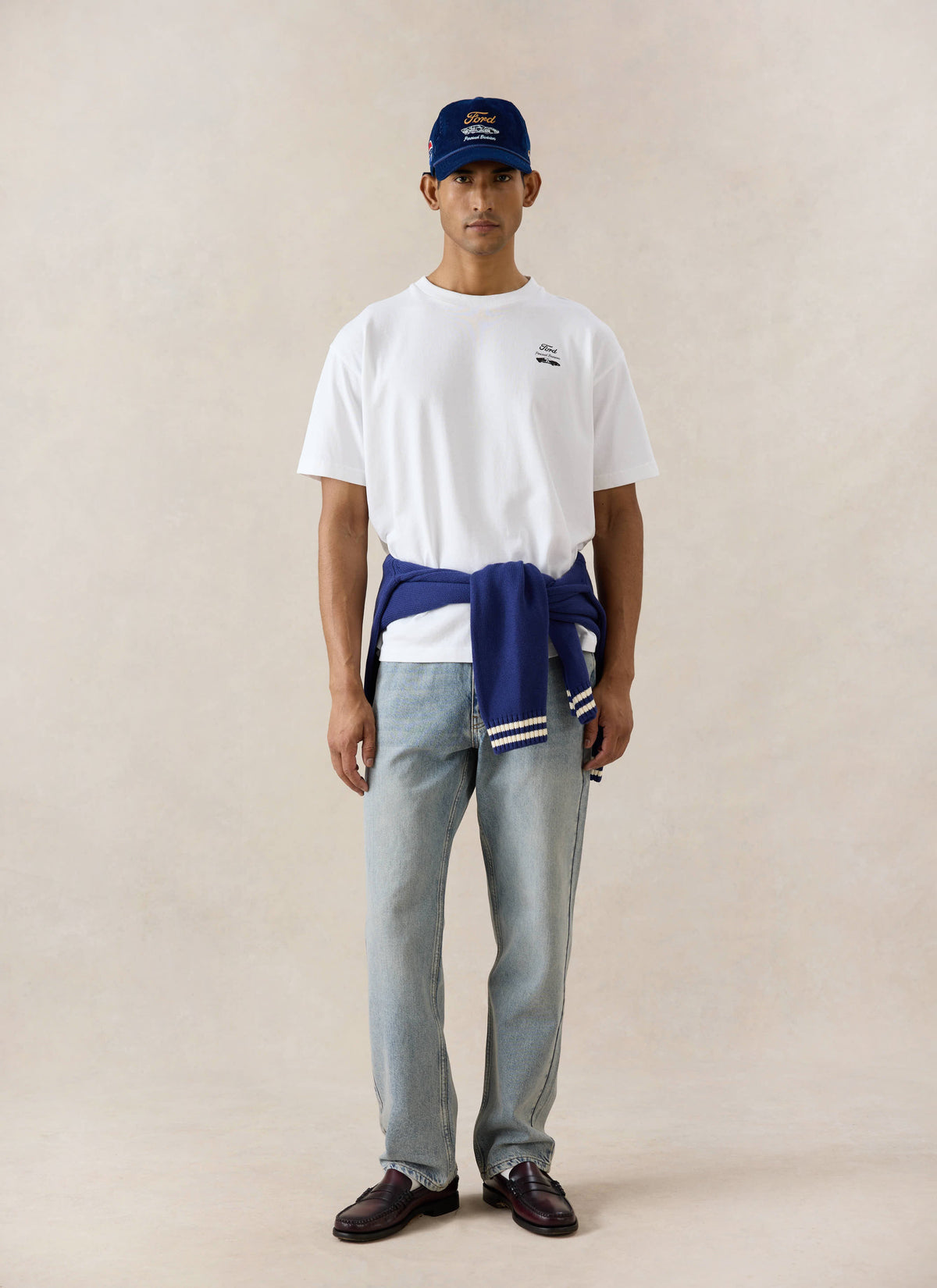 Men's Oversized Ford T-Shirt - Organic Cotton - White - Ford x Percival