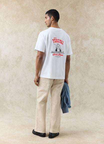 Men's Oversized T-Shirt: Gordon - Organic Cotton - White
