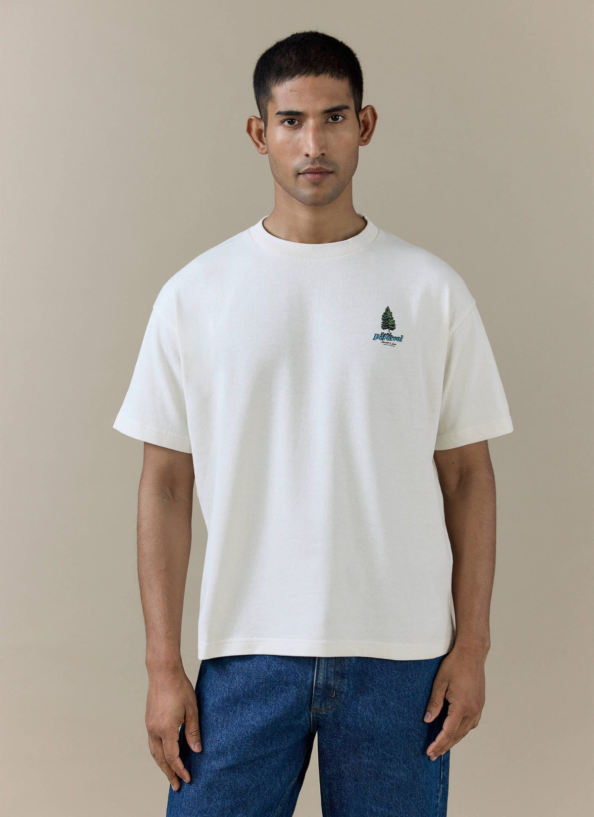 Men's Cream Oversized T Shirt - Arnold - Organic Cotton