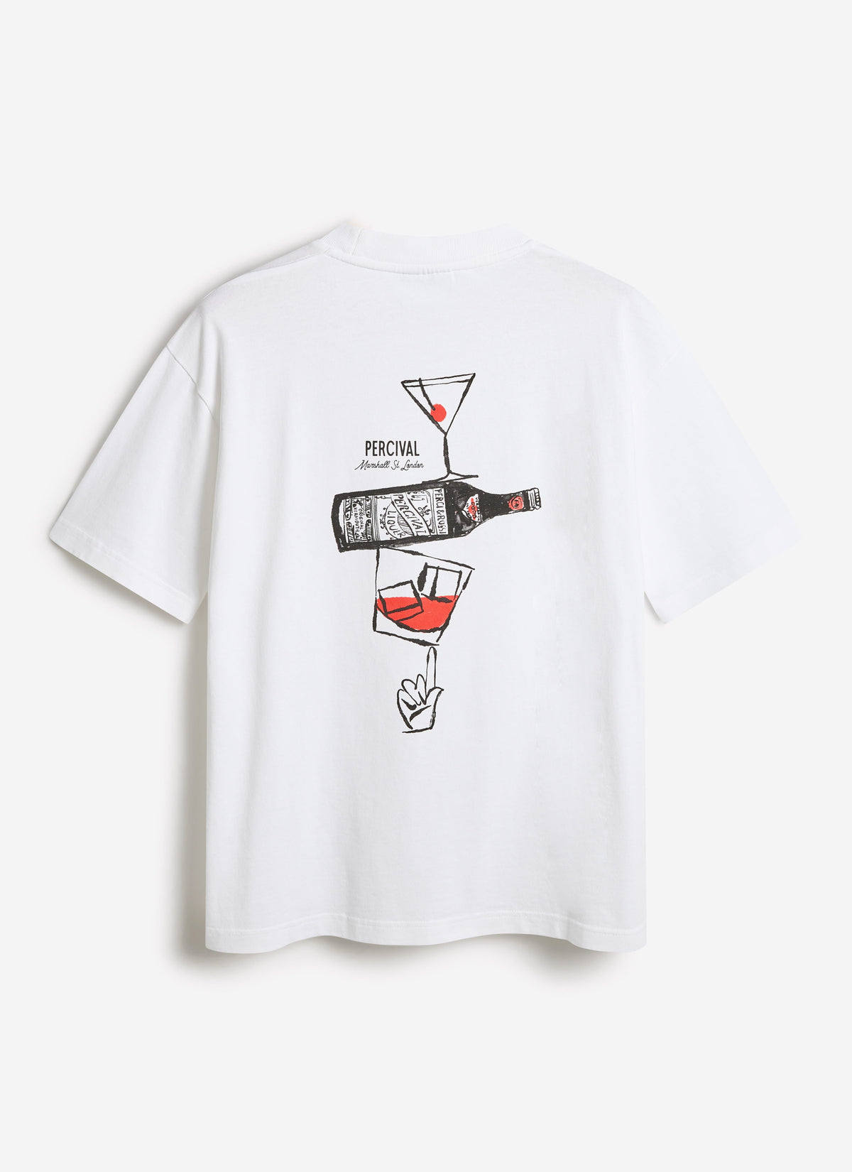 Men's Oversized T-Shirt - Perci & Rossi Martini - Organic Cotton - White