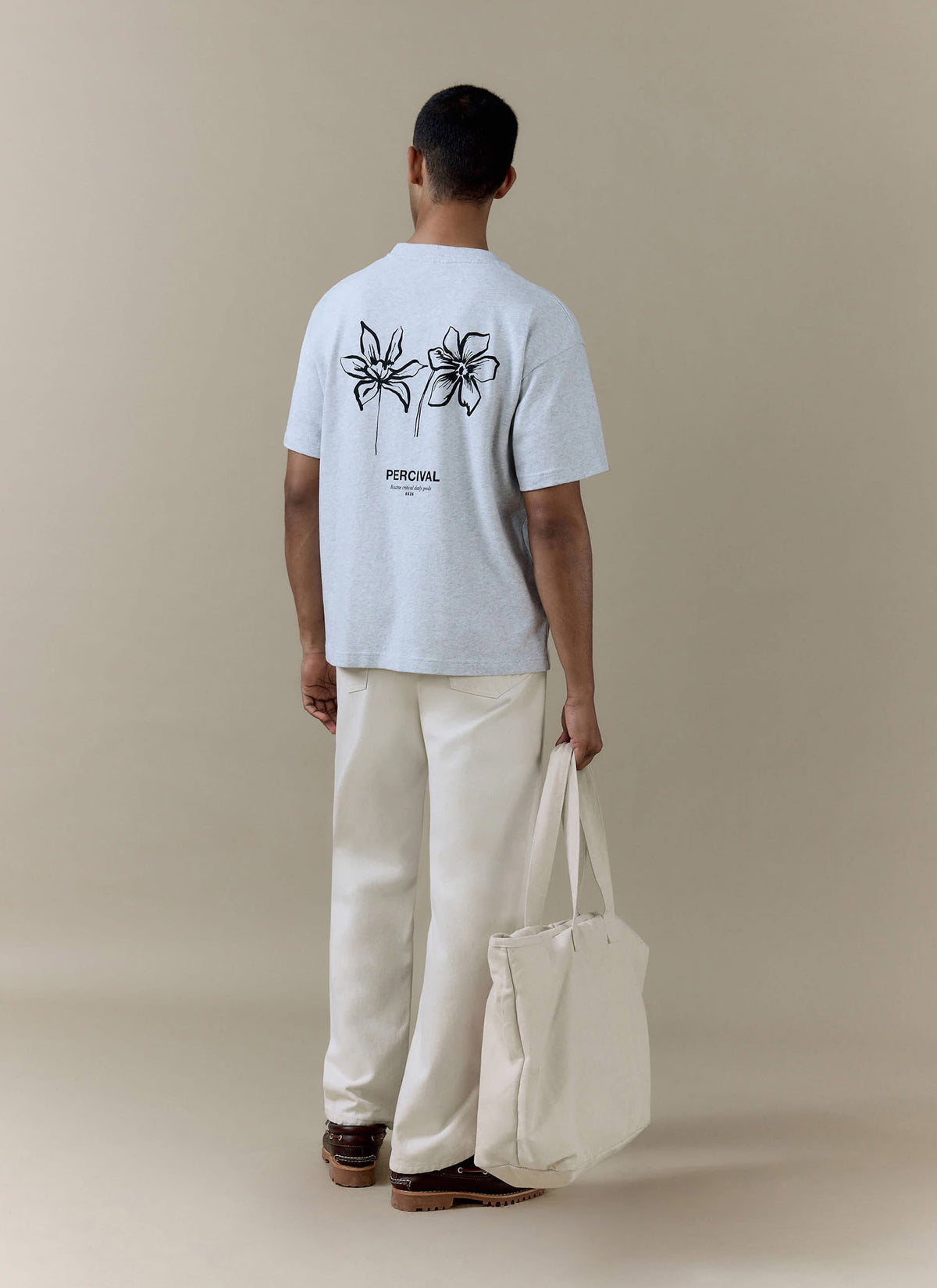 Men's Oversized T Shirt: Melvin - Cotton - Grey