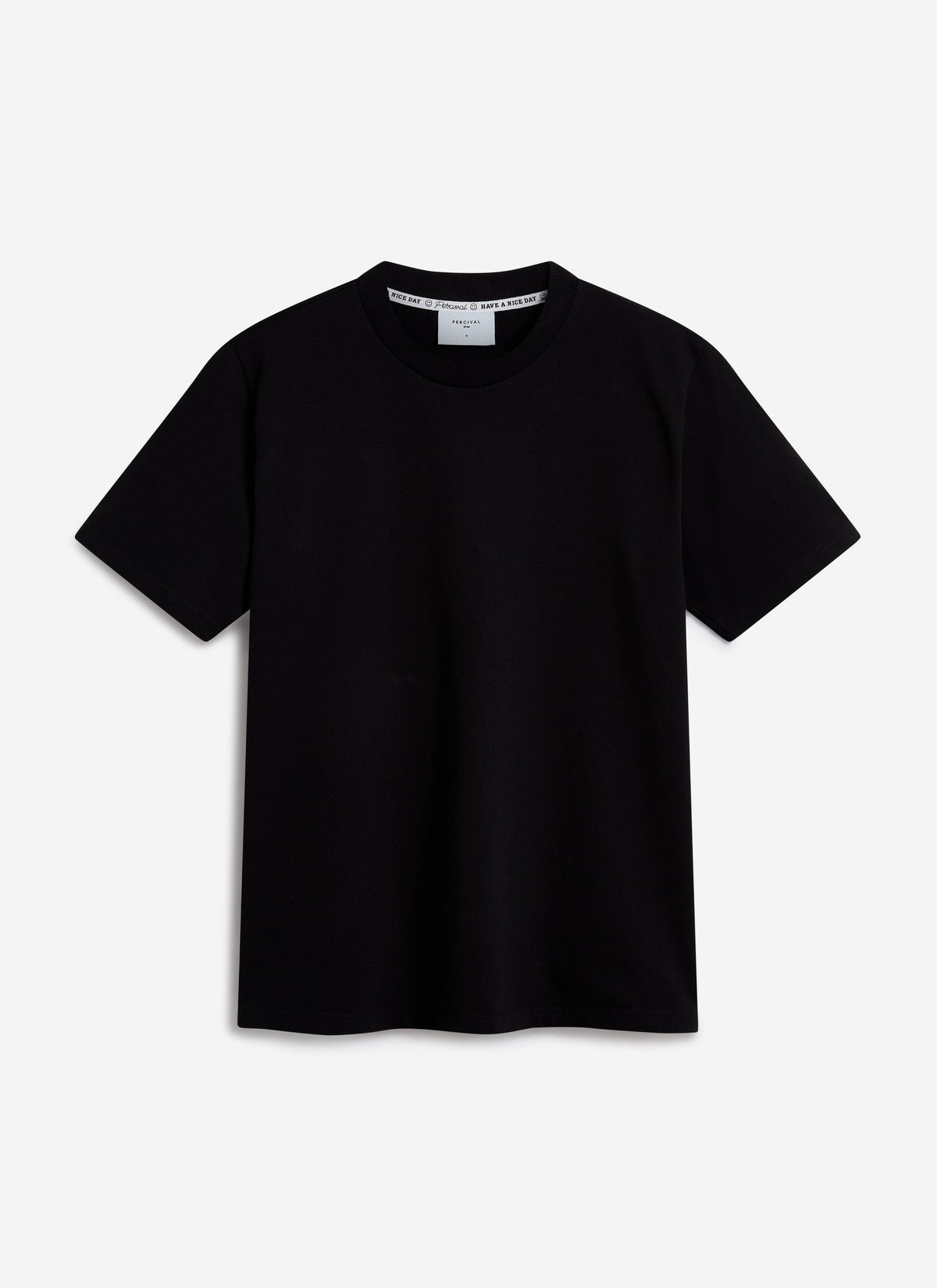 Men's Cropped Plain T Shirt - Heavyweight Cotton - Black